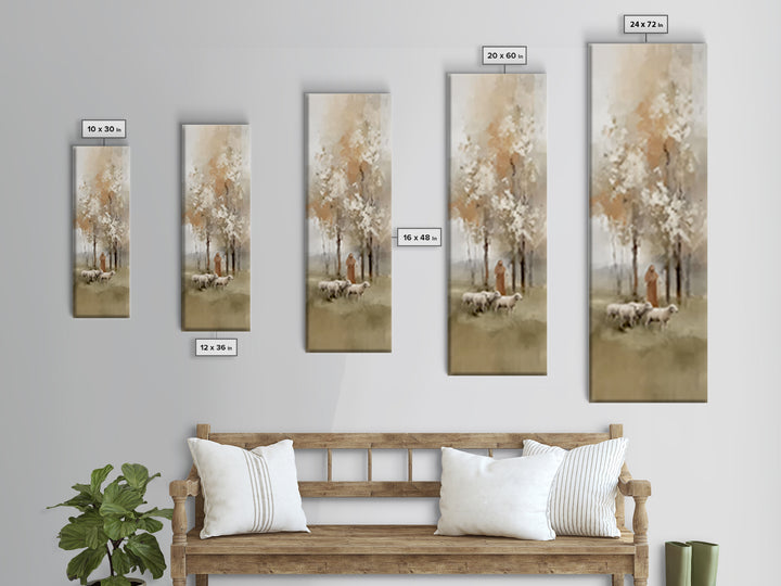 Light Of The Shepherd – Framed Canvas Print – Skinny Art – Christian Art Canvas – Christian Wall Art – Jesus Painting – Christian Gift