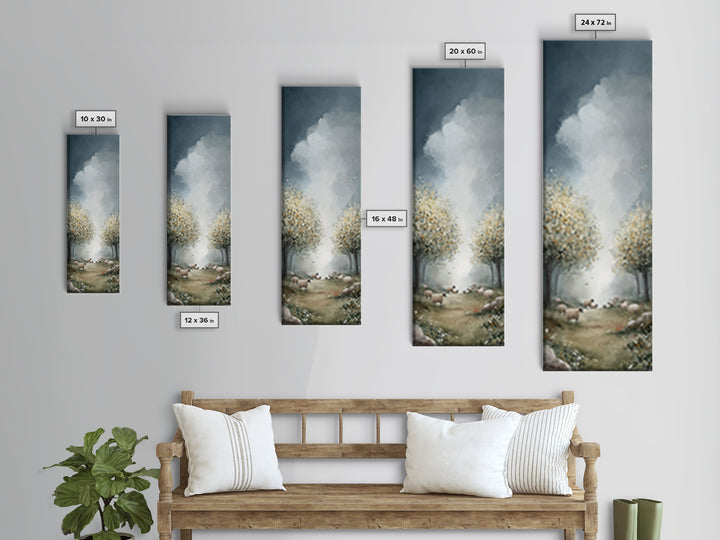 Holy Pasture Calm – Framed Canvas Print – Christian Art Canvas – Christian Wall Art – Tall Narrow Wall Art – Jesus Painting – Christian Chr