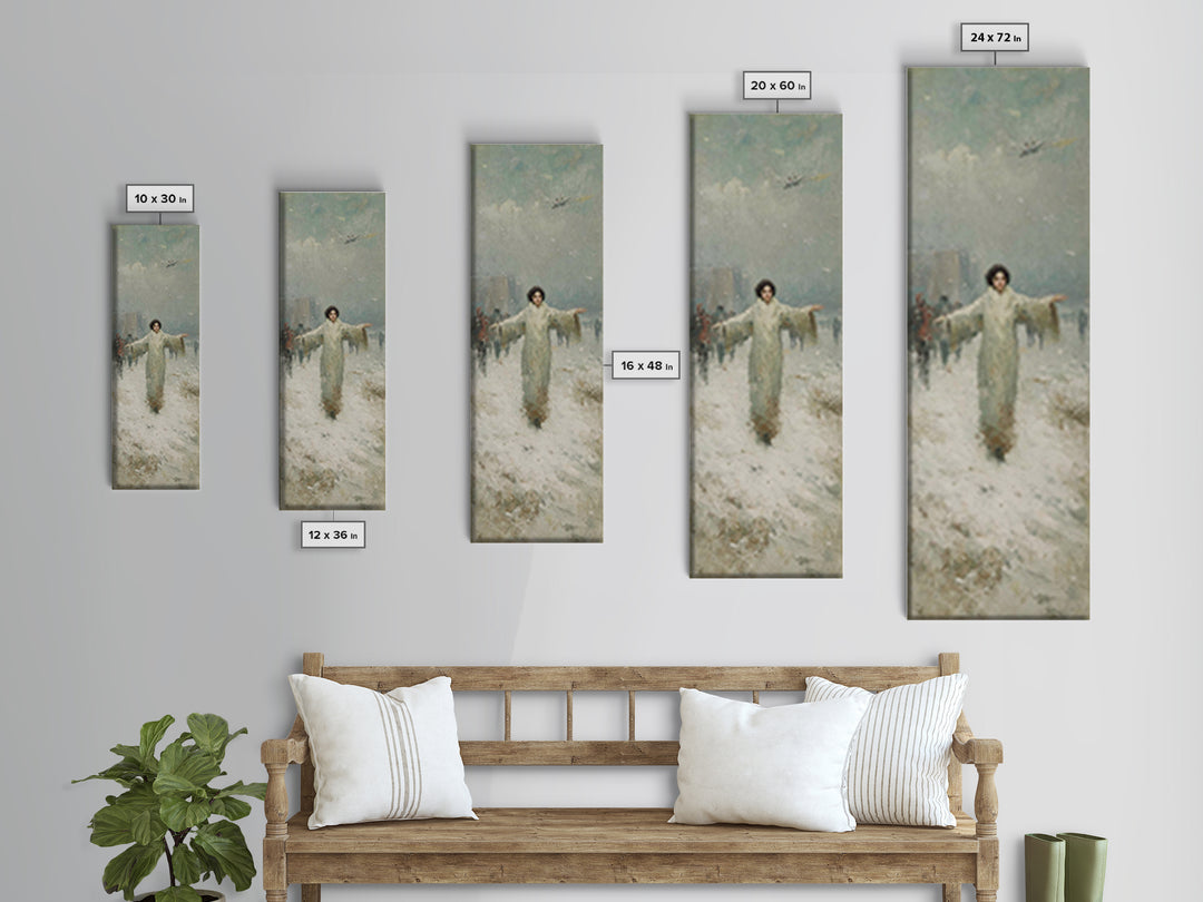 Dawn Of Shepherds – Framed Canvas Print – Christian Art Canvas – Tall Narrow Wall Art – Christian Wall Art – Jesus Painting – Christian Chr