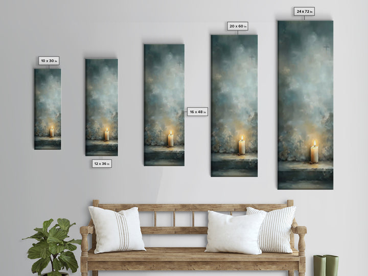 Candle Of Mercy – Framed Canvas Print – Christian Wall Art – Narrow Art – Christian Art Canvas – Christian Christmas Art – Christian Decor