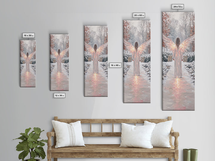 Wings Of Dawn | Framed Canvas Print | Christian Art Canvas | Christian Wall Art | Christmas Art | Narrow Art | Christian Christmas