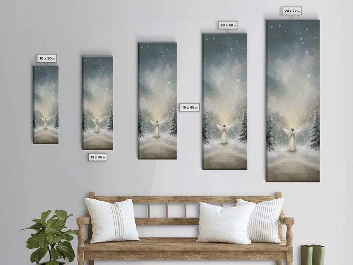 Heaven’s Gentle Glow – Framed Canvas Print – Christian Wall Art – Christmas Art – Christian Art Canvas – Tall Narrow Wall Art – Christian C