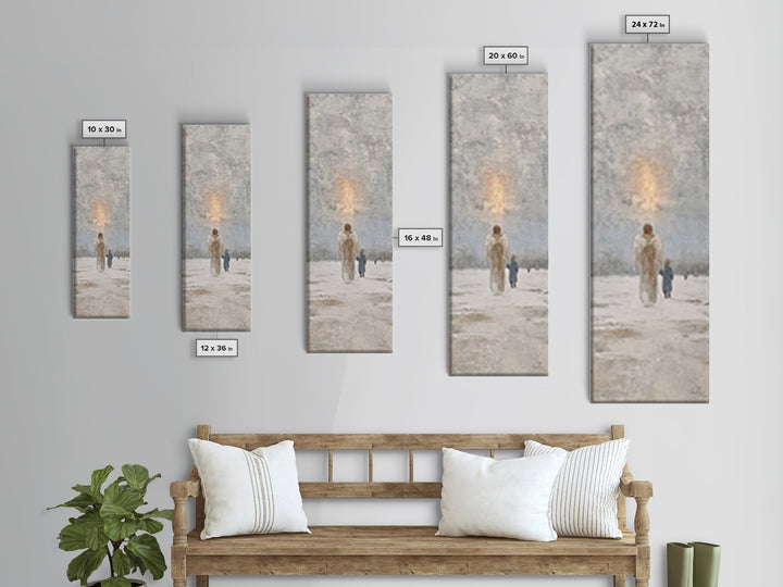 Guardian Of Light – Framed Canvas Print – Christian Art Canvas – Christian Wall Art – Narrow Art – Christmas Art – Christian Christmas