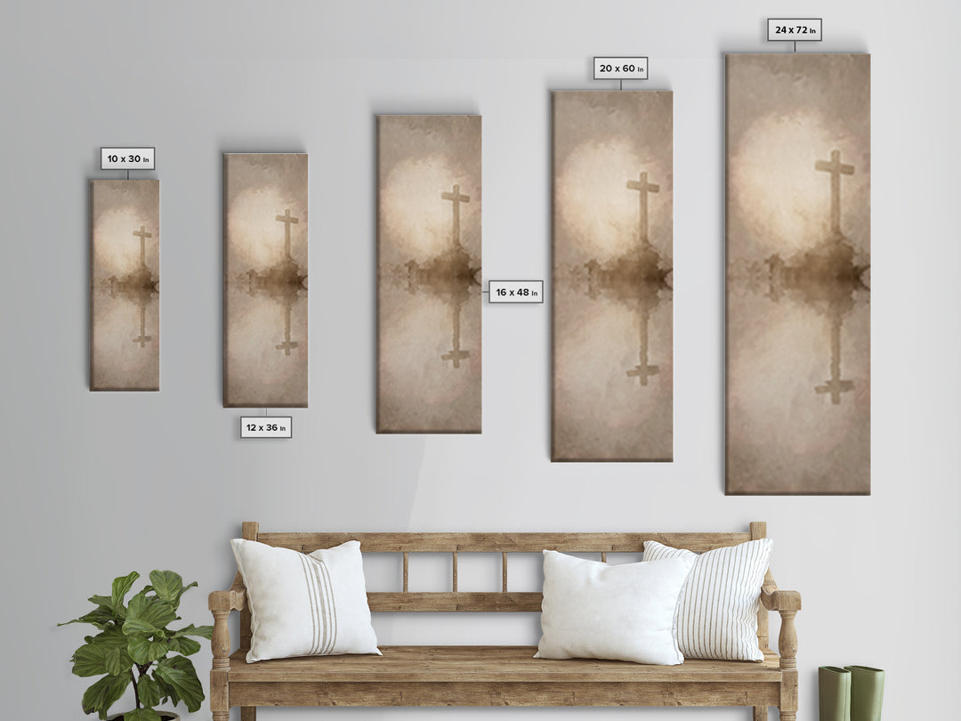 Rise Of Salvation, Framed Canvas Print, Christian Wall Art, Christian Art Canvas, Narrow Art, Minimalist Christian Art, Christmas Art