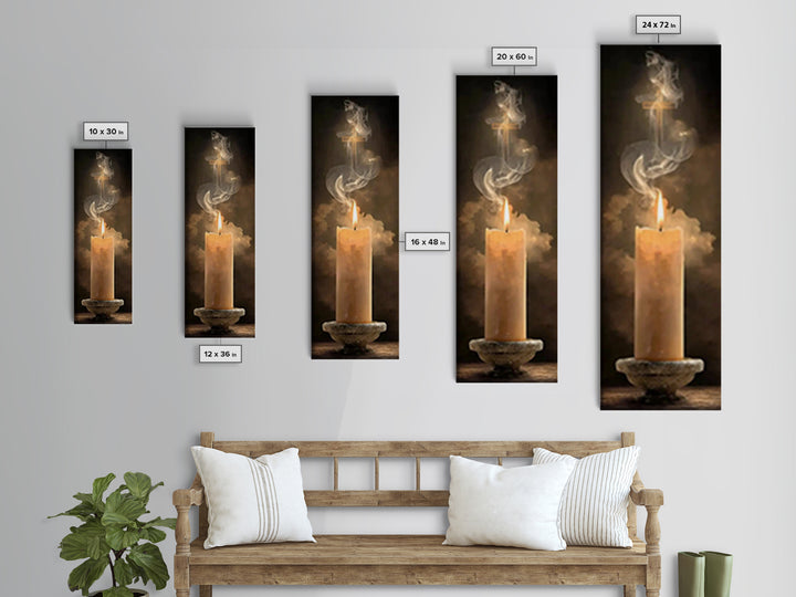 Holy Ember Glow – Framed Canvas Print – Christian Art Canvas – Tall Skinny Art Print – Christian Wall Art – Christian Christmas Decor – Chr