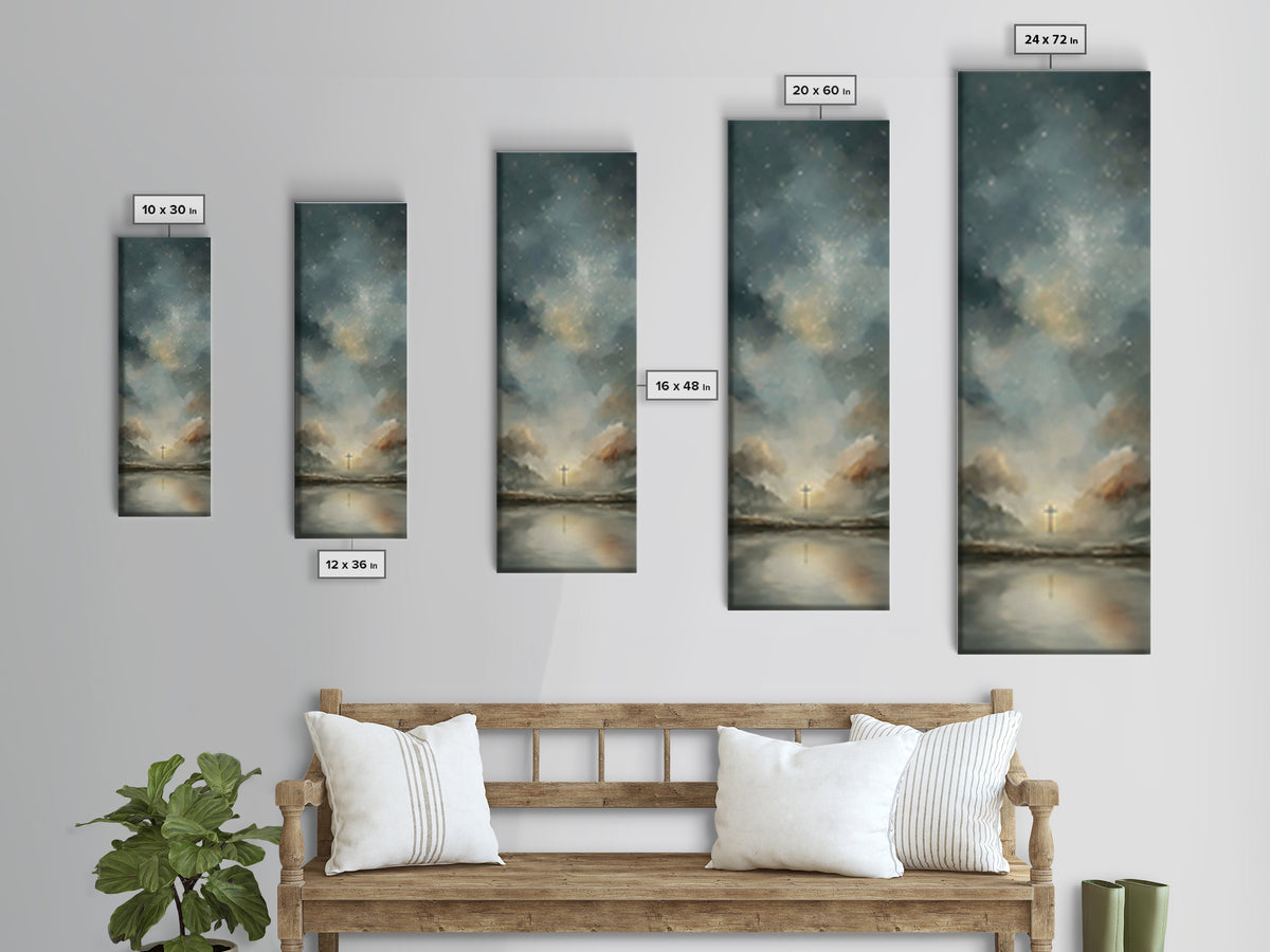 Heaven’s Promise – Framed Canvas Print – Christian Wall Art – Narrow Art – Christian Art Canvas – Christmas Art – Jesus Painting – Christia