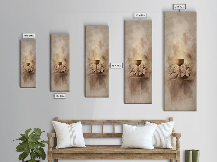 Sacred Lily Glow, Framed Canvas Print, Skinny Art, Christian Wall Art, Christian Art Canvas, Christian Decor, Christmas Art, Bible Art