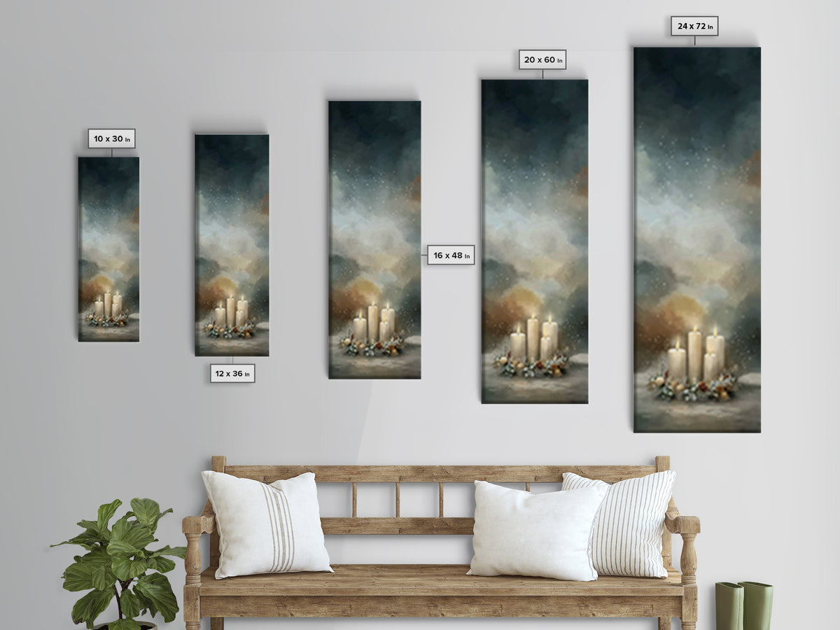 Silent Prayer Candle – Framed Canvas Print – Christian Art Canvas – Tall Narrow Wall Art – Christian Wall Art – Christmas Art – Christian D