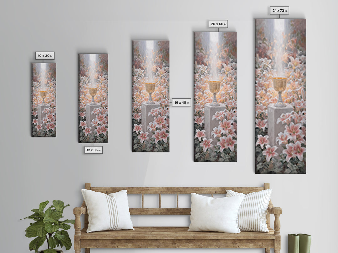 Blossoms Of Grace – Framed Canvas Print – Tall Narrow Wall Art – Christian Art Canvas – Christian Wall Art – Christian Paintings – Jesus Pa