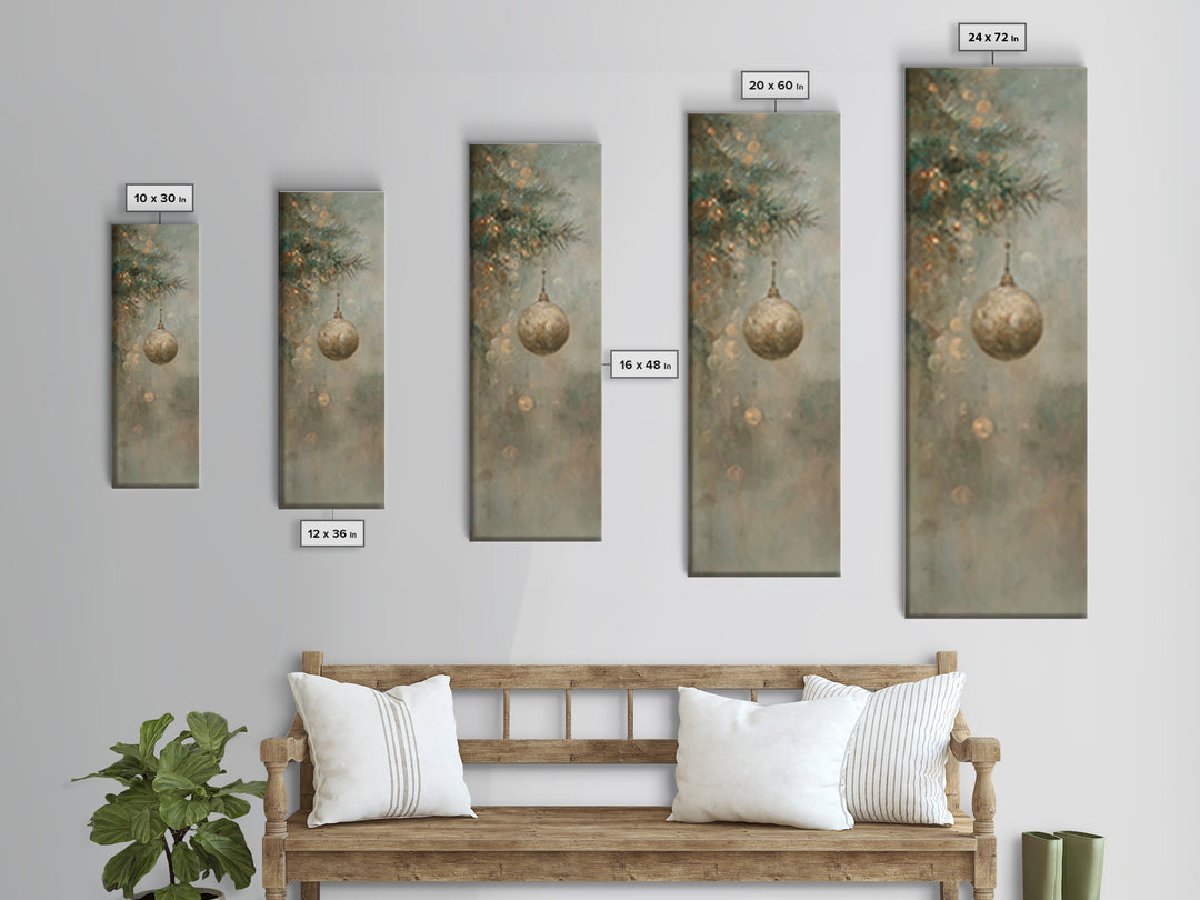 Golden Noel Light – Framed Canvas Print – Tall Skinny Art Print – Framed Christmas Art – Christmas Wall Art – Christmas Art Prints – Christ