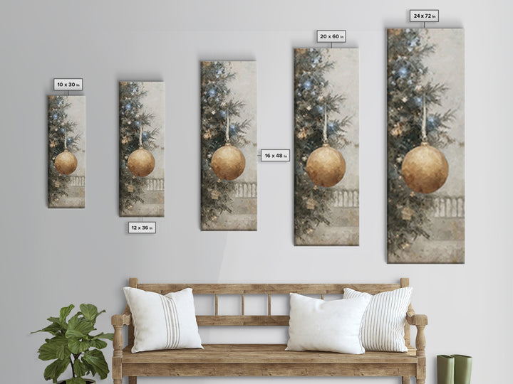 Winter Star Harmony – Framed Canvas Print – Narrow Art – Christmas Wall Art – Christmas Art Prints – Christian Christmas Art – Christmas Ca