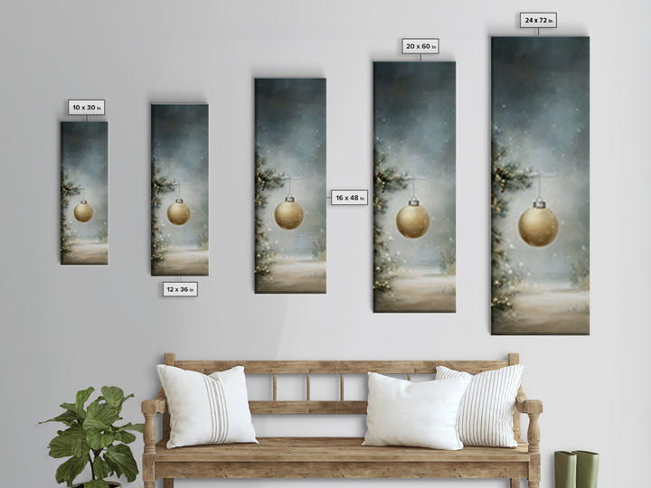 Silent Pine Glow – Framed Canvas Print – Tall Narrow Wall Art – Christmas Art – Christian Christmas Art – Christmas Wall Art – Christmas Ar