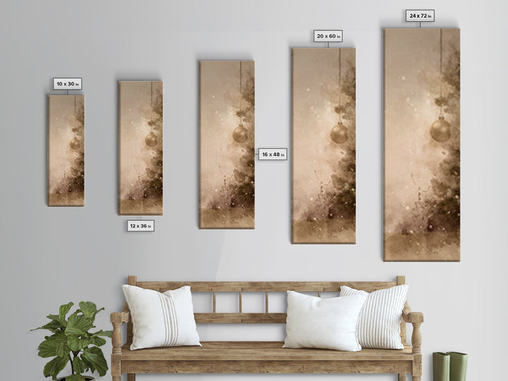 Frosted Blessing – Framed Canvas Print – Tall Skinny Art Print – Christian Christmas Art – Christmas Wall Art – Christmas Art Prints – Chri
