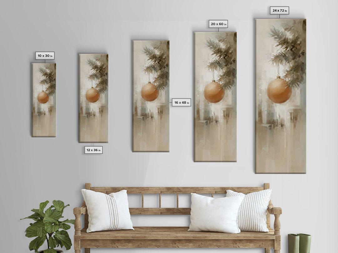 Heavenly Ornament Peace – Framed Canvas Print – Narrow Art – Christian Christmas Art – Christmas Wall Art – Christmas Art Prints – Christma