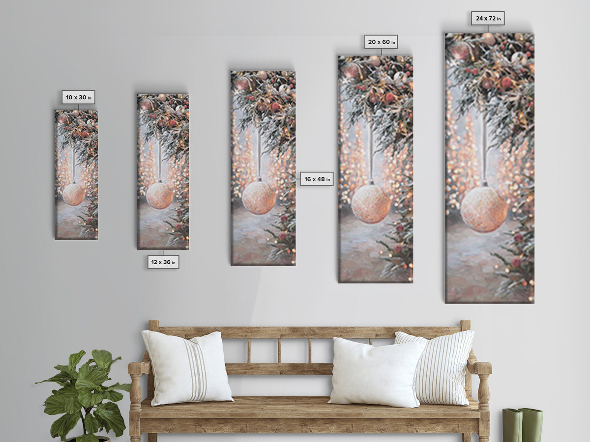 Vintage Noel Spirit – Framed Canvas Print – Tall Narrow Wall Art – Christmas Art Prints – Christian Christmas Art – Christmas Wall Art – Ch