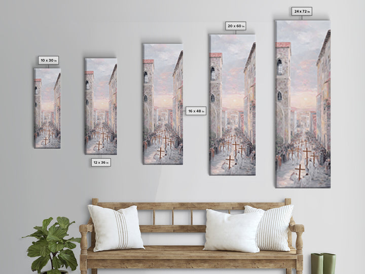 Procession Of Hope – Framed Canvas Print – Tall Skinny Art Print – Christian Art Canvas – Christian Wall Art – Christian Paintings – Christ