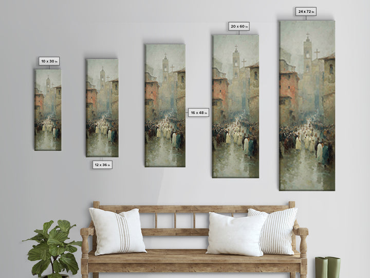 Procession Of Hope – Framed Canvas Print – Tall Narrow Wall Art – Christian Wall Art – Christian Art Canvas – Jesus Painting – Cross Art
