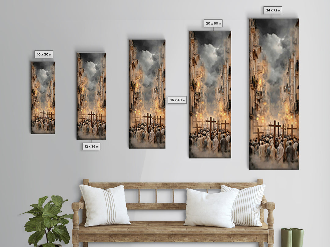 Flames Of Devotion, Framed Canvas Print, Skinny Art, Christian Art Canvas, Christmas Art Prints, Christian Wall Art, Modern Christian Art
