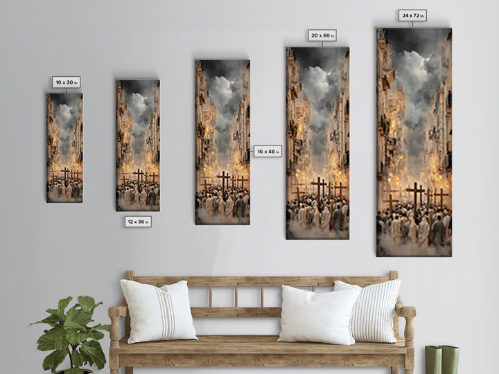 Flames Of Devotion, Framed Canvas Print, Skinny Art, Christian Art Canvas, Christmas Art Prints, Christian Wall Art, Modern Christian Art