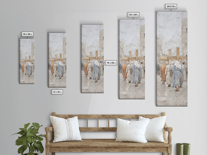 Walk Of Faith | Framed Canvas Print | Skinny Art | Christian Painting | Christian Art Gift | Large Christian Art