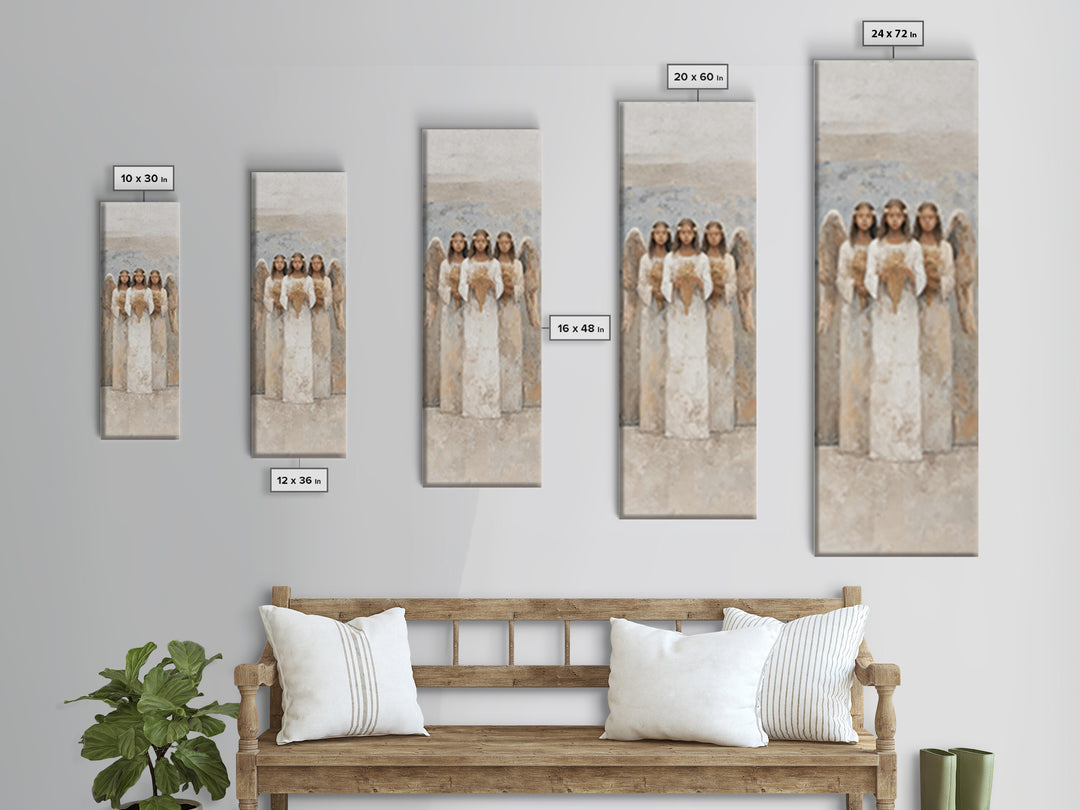 Angels Of Light – Framed Canvas Print – Tall Skinny Art Print – Christian Art Canvas – Modern Christian Art – Christian Gift Ideas