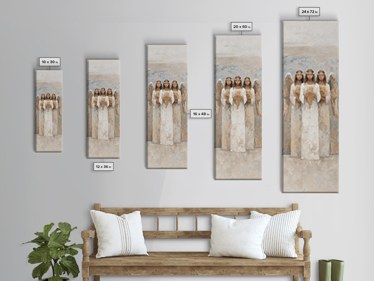 Angels Of Light – Framed Canvas Print – Tall Skinny Art Print – Christian Art Canvas – Modern Christian Art – Christian Gift Ideas