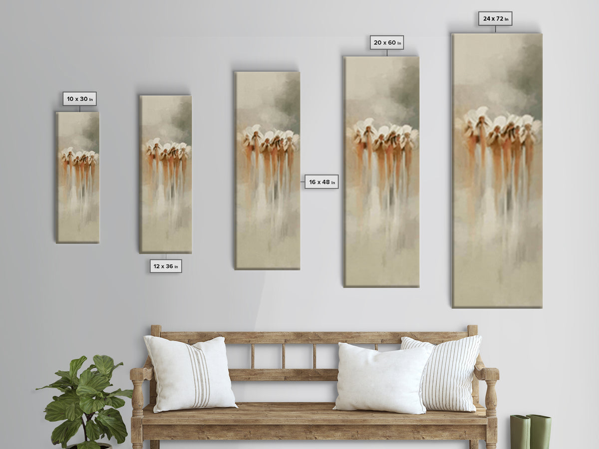 Heavenly Messengers, Framed Canvas Print, Narrow Art, Christian Art Prints, Minimalist Christian Art, Christian Decorations