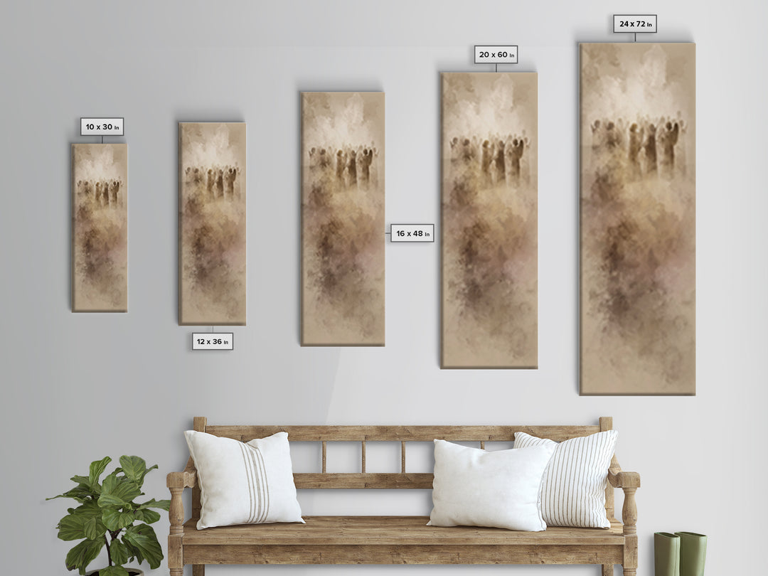 Cloudborne Choir | Framed Canvas Print | Narrow Art | Christian Art Print | Modern Christian Art | Christmas Wall Art