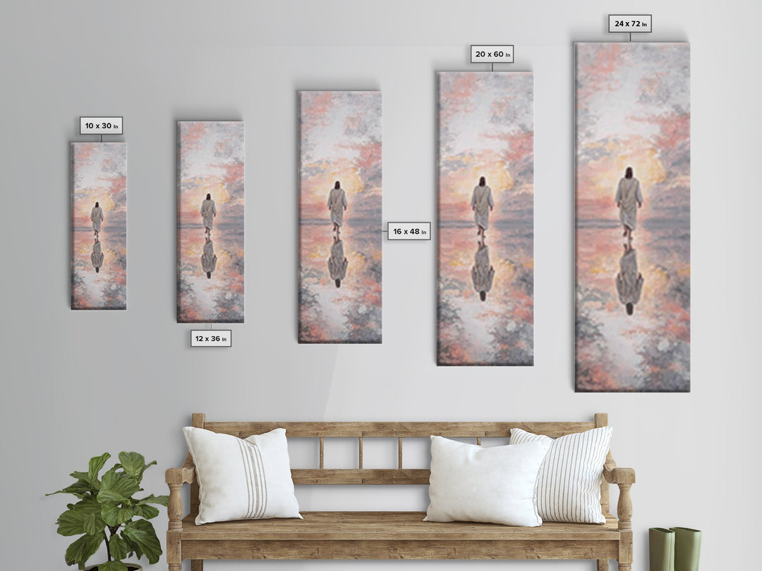 Sunrise Messiah, Framed Canvas Print, Tall Narrow Wall Art, Jesus Art Print, Christian Art Canvas, Christian Painting