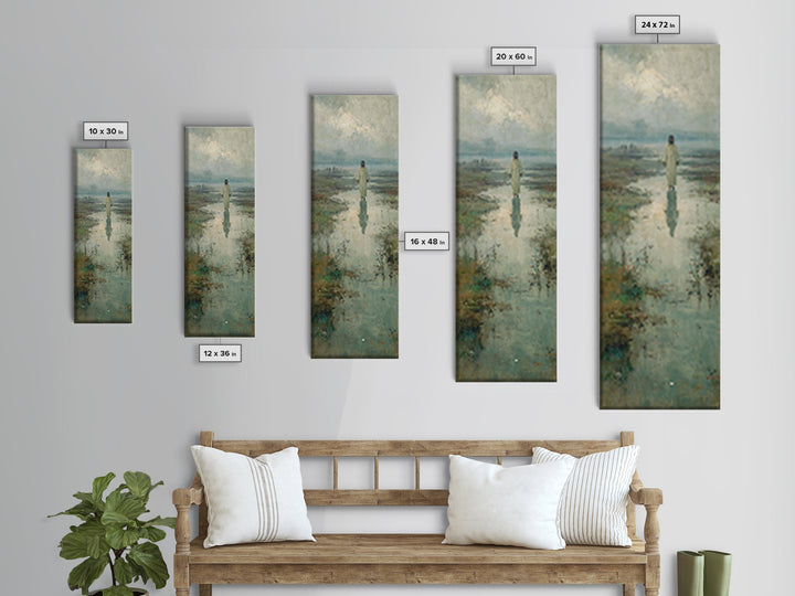 Starlit Savior | Framed Canvas Print | Tall Narrow Wall Art | Christian Art Painting | Christian Christmas Art | Jesus Canvas Art