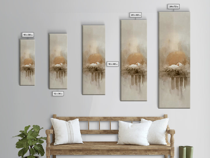 Gentle Manger Peace – Framed Canvas Print – Christmas Wall Art – Christian Art – Christian Art Canvas – Tall Skinny Art Print – Christmas A