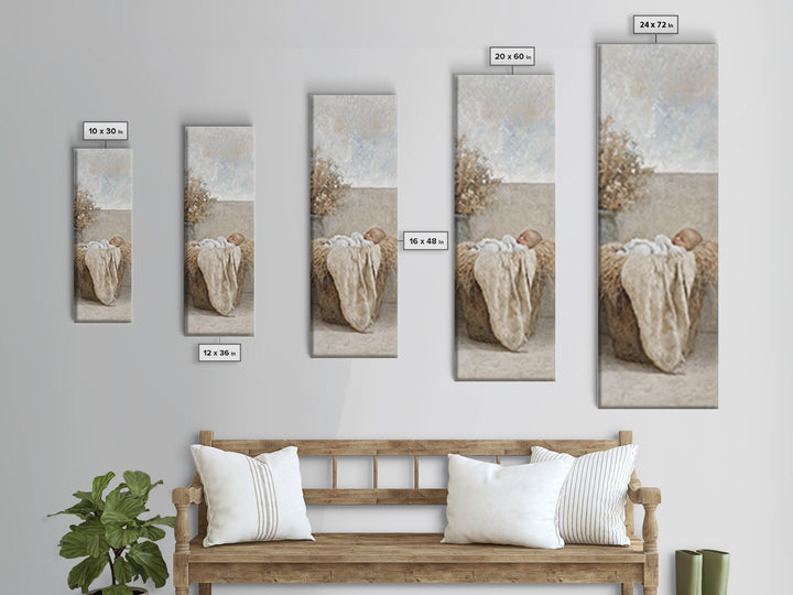 Starborn Blessing – Framed Canvas Print – Christian Art – Christmas Art – Christian Art Canvas – Tall Skinny Art Print – Christian Christma