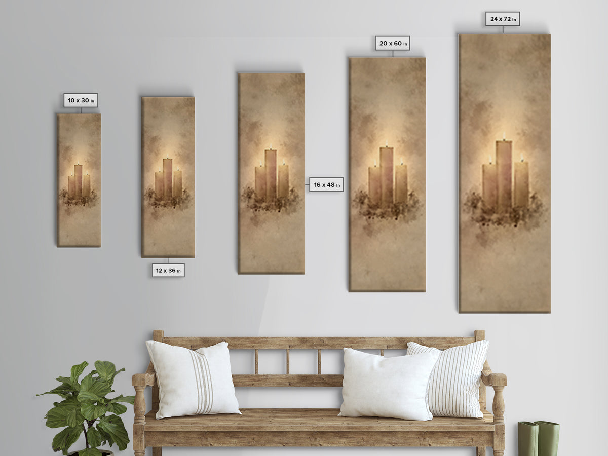 Hopeful Candle Trio – Framed Canvas Print – Christian Christmas Art – Christian Wall Art – Skinny Art – Christian Art Canvas – Christian De