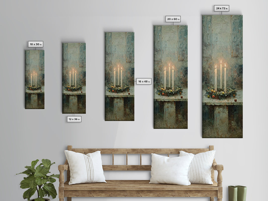 Everlasting Winter Light – Framed Canvas Print – Christian Wall Art – Narrow Art – Christian Art Canvas – Christmas Art – Christian Christm