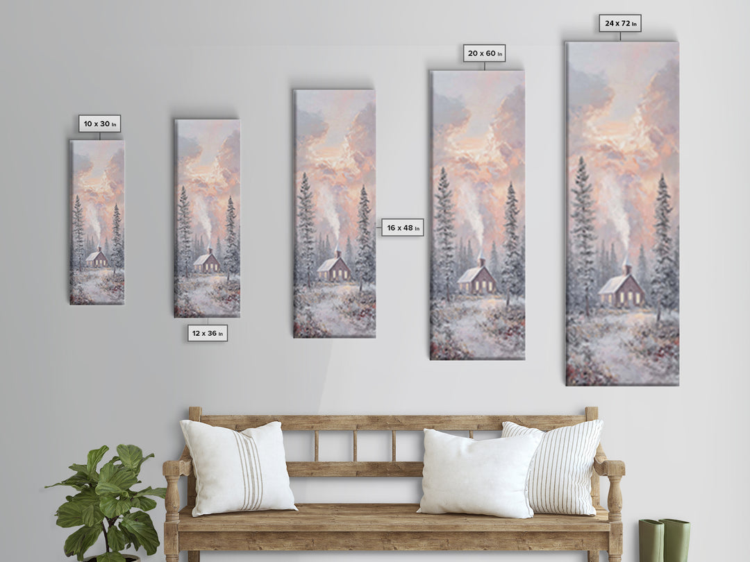 Frosted Dawn Chapel – Framed Canvas Print – Christian Art – Christian Wall Art – Tall Skinny Art Print – Christmas Art – Christian Art Canv