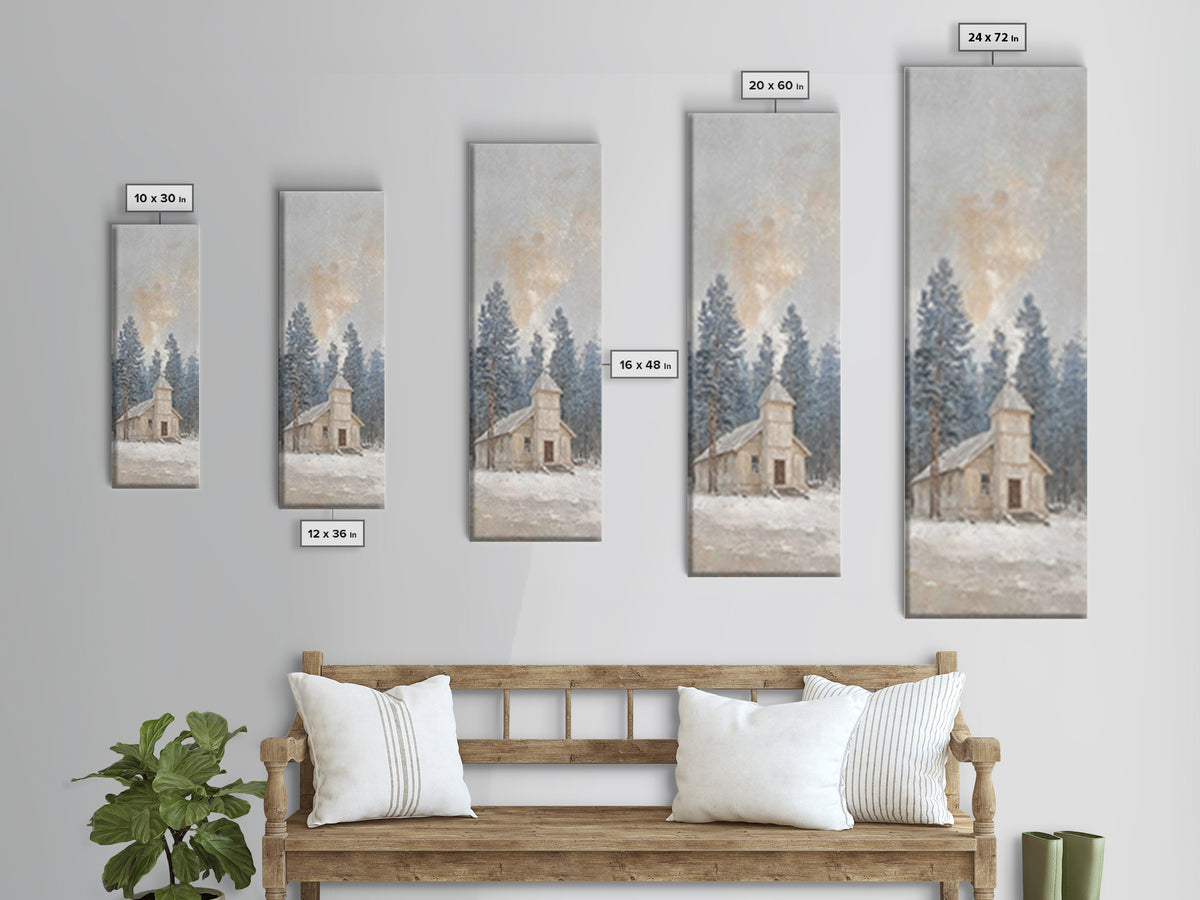 Morning Pine Sanctuary | Framed Canvas Print | Narrow Art | Christian Wall Art | Christian Art Canvas | Christmas Art | Christian Decor