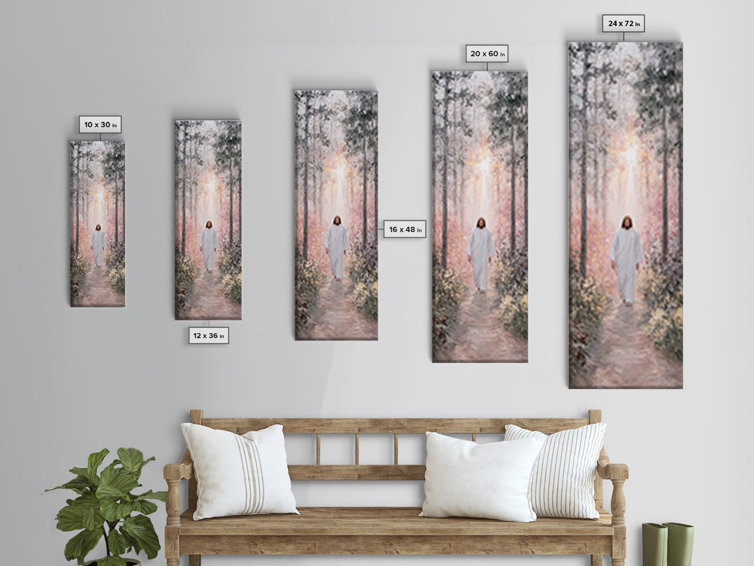 Heavenly Summit Path, Framed Canvas Print, Tall Narrow Wall Art, Christian Painting, Christian Art Canvas, Moody Christian Art, Christian D