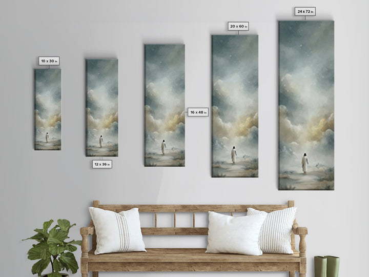 Golden Dawn Journey – Framed Canvas Print – Narrow Art – Christian Art Canvas – Christian Wall Art – Moody Christian Art – Christian Decor
