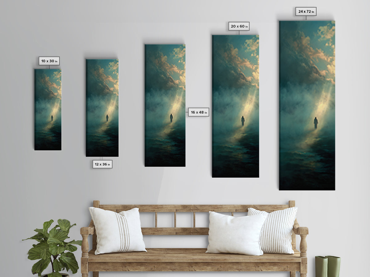 Divine Twilight Walk – Framed Canvas Print – Skinny Art – Christian Wall Art – Christian Art Print – Moody Christian Art – Christian Gift