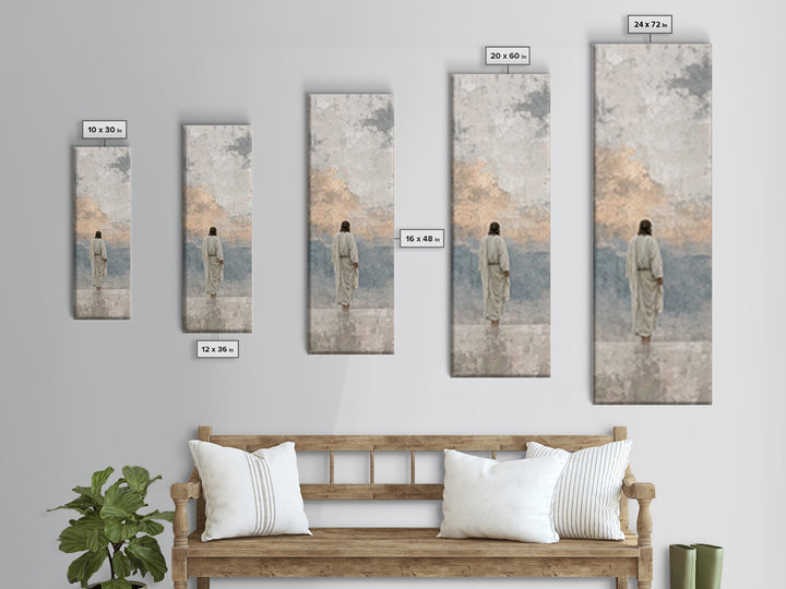 Path of Stillness – Framed Canvas Print – Tall Narrow Wall Art – Christian Art Canvas – Christian Wall Art – Jesus Painting – Faith Art