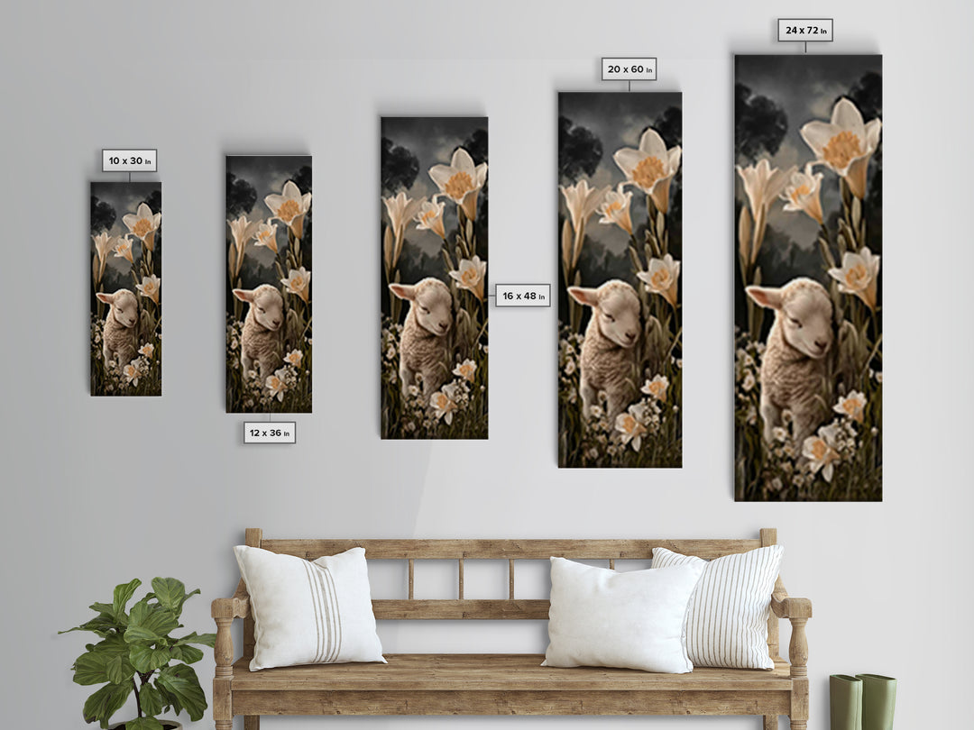 Radiant Lily Calm – Framed Canvas Print – Tall Narrow Wall Art – Christian Painting – Christian Art Canvas – Christian Wall Art – Faith Art