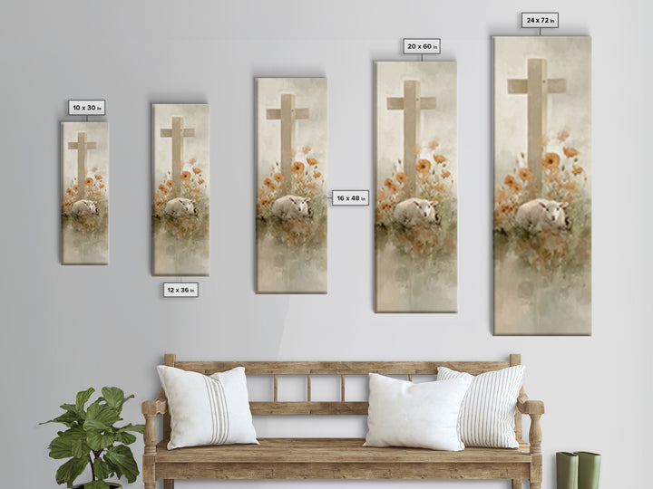 Lamb Of Mercy – Framed Canvas Print – Christian Wall Art – Tall Narrow Wall Art – Christian Art Canvas – Jesus Painting – Christian Christm