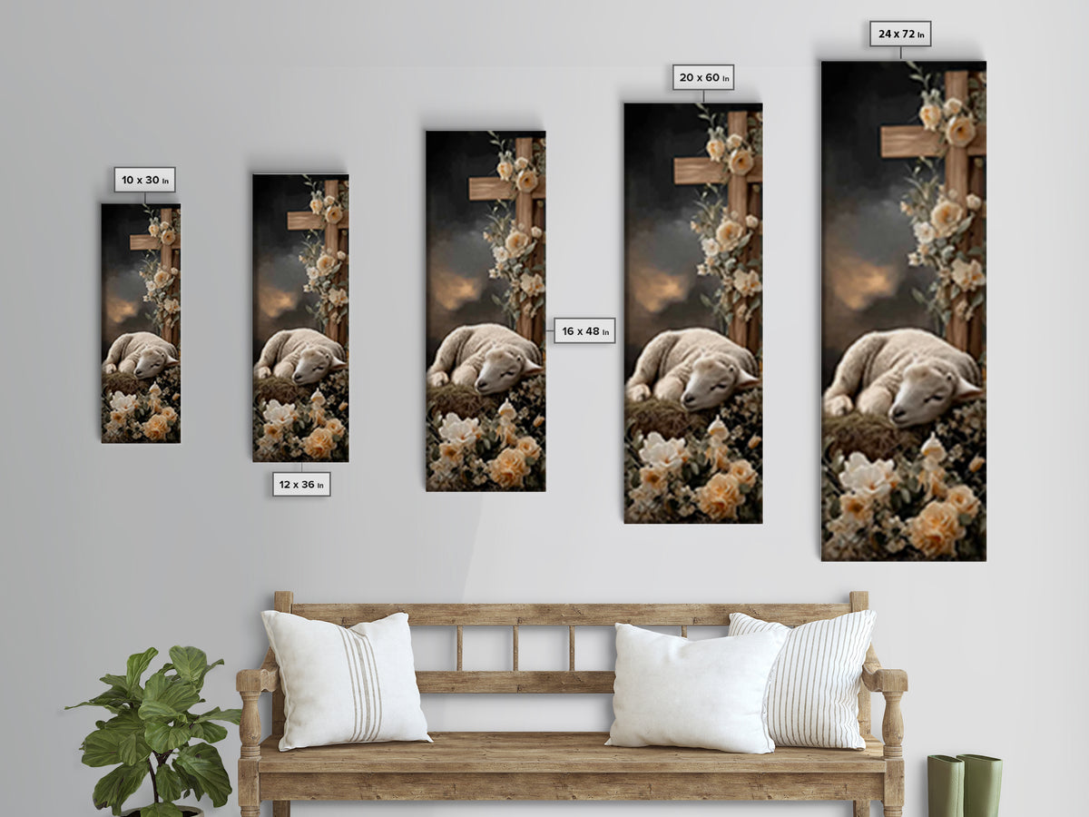 Winter Chapel Glow – Framed Canvas Print – Christian Christmas Art – Tall Narrow Wall Art – Framed Christmas Wall Art – Christian Decor – C