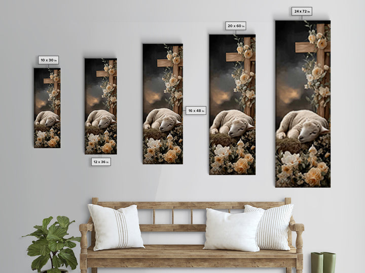 Winter Chapel Glow – Framed Canvas Print – Christian Christmas Art – Tall Narrow Wall Art – Framed Christmas Wall Art – Christian Decor – C