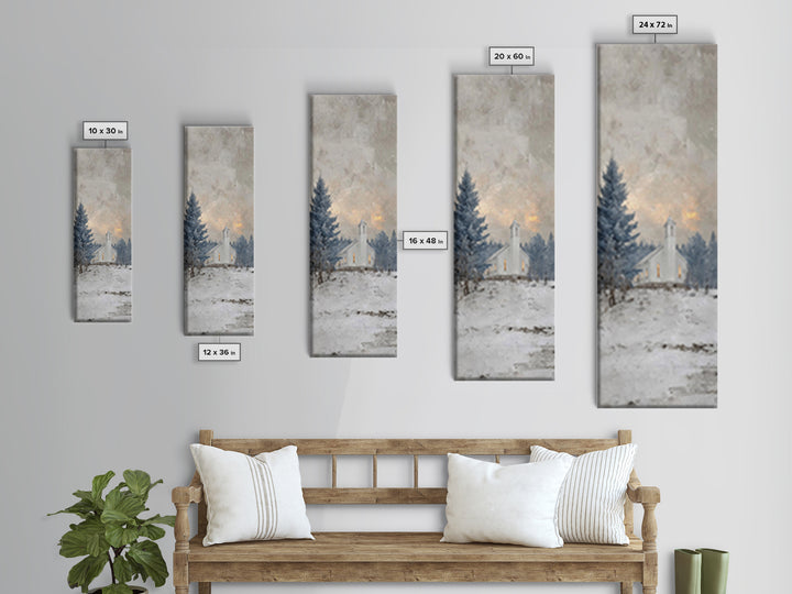 Frosted Woodland Peace, Framed Canvas Print, Christian Wall Art, Skinny Art, Modern Christian Art, Christian Decorations, Christmas Canvas