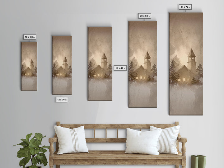 Holy Winter Haven – Framed Canvas Print – Christian Christmas Art – Tall Skinny Art Print – Christmas Wall Art – Christian Gift – Framed Ch