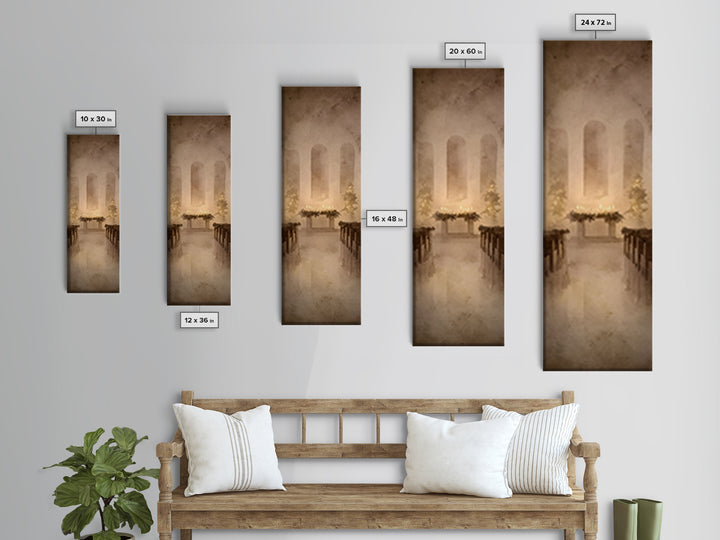Candlelit Reverence – Framed Canvas Print – Narrow Art – Christian Christmas Art – Christian Wall Art – Christian Art Print – Christian Dec
