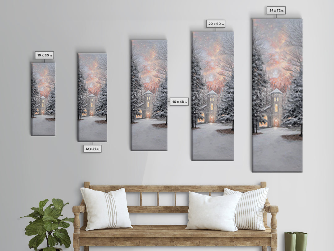 Chapel Of Stillness, Framed Canvas Print, Christian Art Canvas, Tall Narrow Wall Art, Christian Art Gift, Christmas Wall Art, Subtle Christ