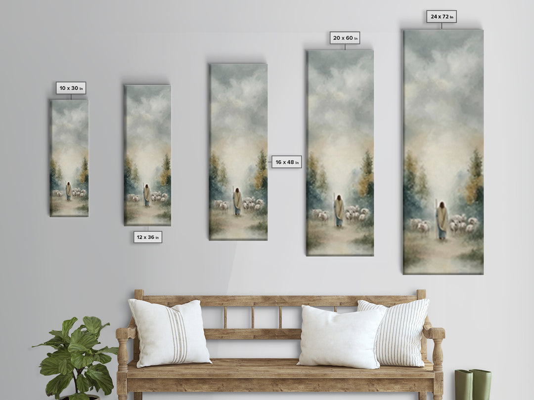 Guided By Heaven | Framed Canvas Print | Narrow Art | Jesus Painting | Christian Art Prints | Modern Christian Art | Christian Gift Ideas