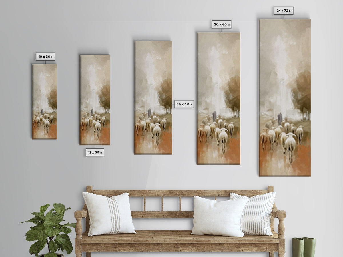 Journey Of Light – Framed Canvas Print – Tall Narrow Wall Art – Christian Art Work – Jesus Christmas Art – Christian Wall Art – Vintage Chr